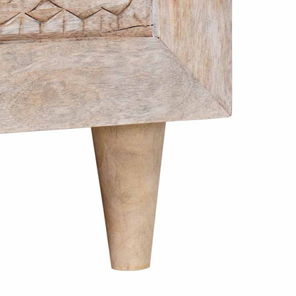 Coffee Table with Drawer White 80 x 54 x 40 cm Solid mango wood