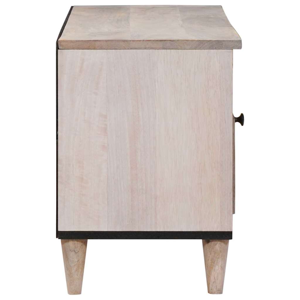 TV Cabinet with Drawer White 105 x 33 x 46 cm Solid mango wood