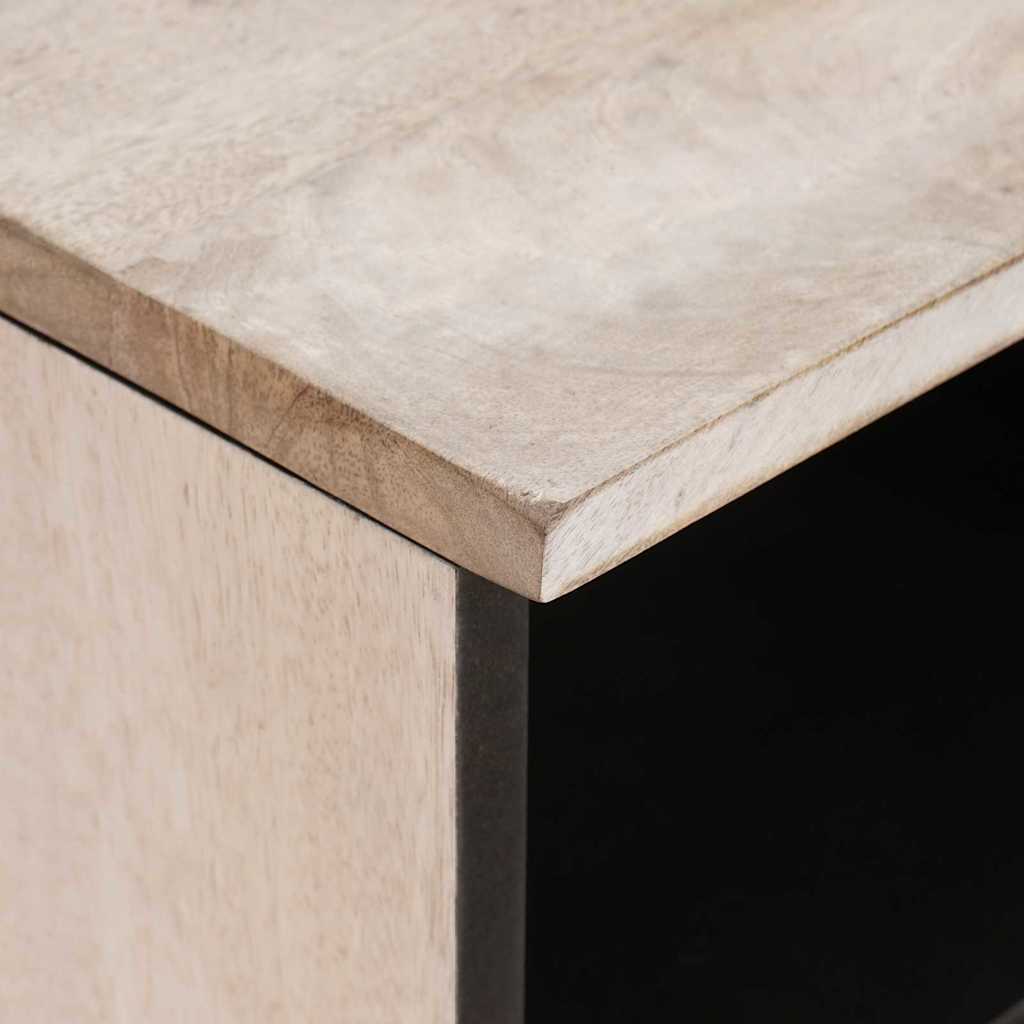 TV Cabinet with Drawer White 80 x 33 x 46 cm Solid mango wood