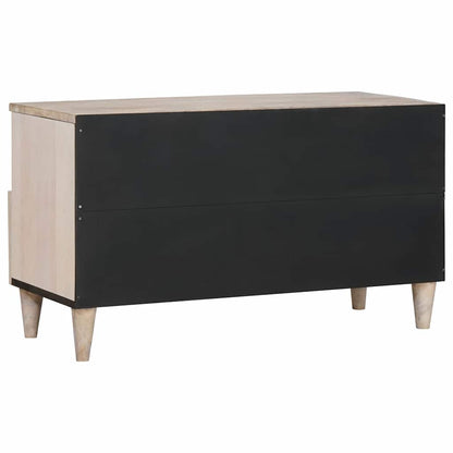 TV Cabinet with Drawer White 80 x 33 x 46 cm Solid mango wood