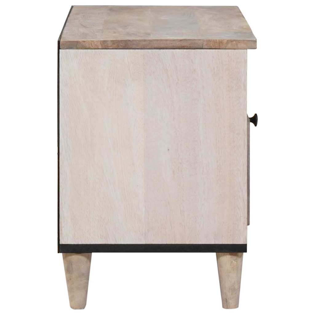 TV Cabinet with Drawer White 80 x 33 x 46 cm Solid mango wood