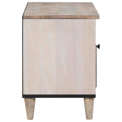 TV Cabinet with Drawer White 80 x 33 x 46 cm Solid mango wood