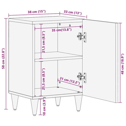 Bathroom Cabinet White 38 x 33.5 x 160 cm Solid Wood Mango