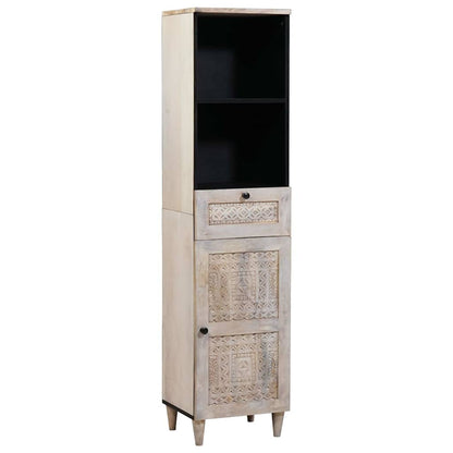 Bathroom Cabinet White 38 x 33.5 x 160 cm Solid Wood Mango