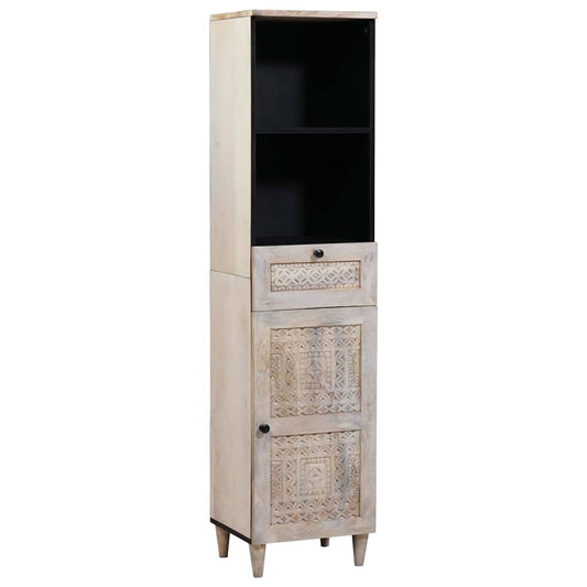 Bathroom Cabinet White 38 x 33.5 x 160 cm Solid Wood Mango