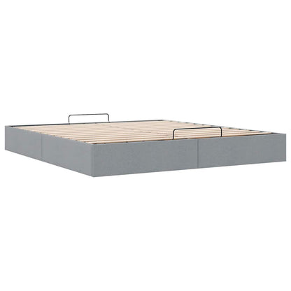 Ottoman Bed Frame without Mattress Light Grey Super King Fabric