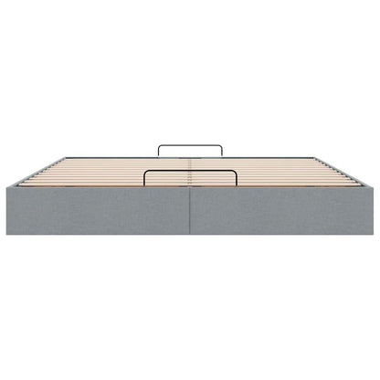 Ottoman Bed Frame without Mattress Light Grey Super King Fabric