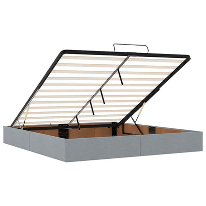Ottoman Bed Frame without Mattress Light Grey Super King Fabric