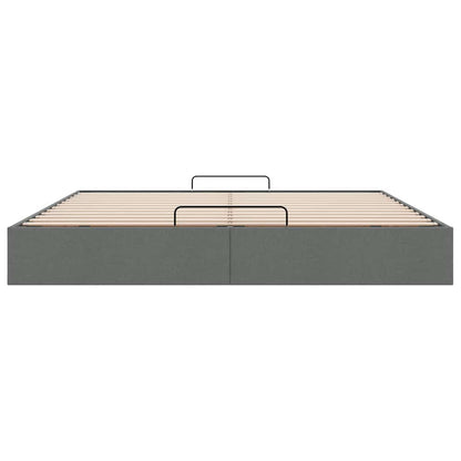 Ottoman Bed Frame without Mattress Dark Grey Super King Fabric