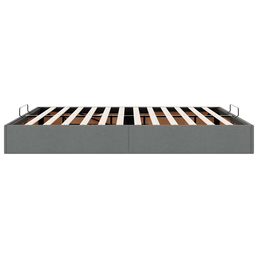 Ottoman Bed Frame without Mattress Dark Grey Super King Fabric