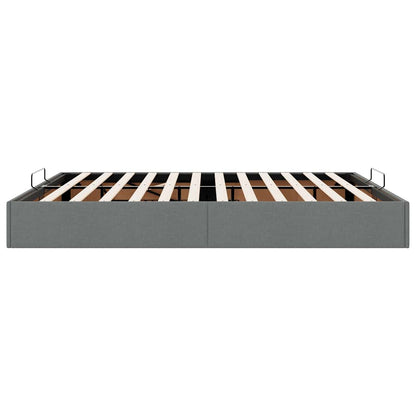 Ottoman Bed Frame without Mattress Dark Grey Super King Fabric