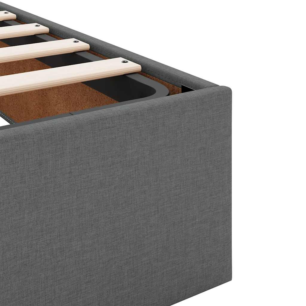 Ottoman Bed Frame without Mattress Dark Grey Super King Fabric