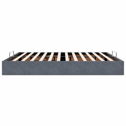 Ottoman Bed Frame No Mattress Dark Grey 200x200 cm Velvet