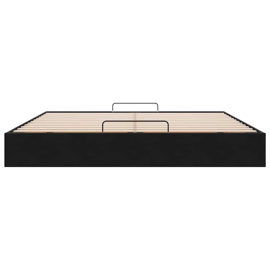 Ottoman Bed Frame No Mattress Black 200x200 cm Velvet