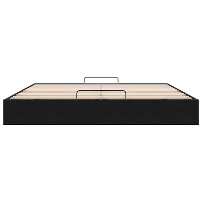 Ottoman Bed Frame No Mattress Black 200x200 cm Velvet