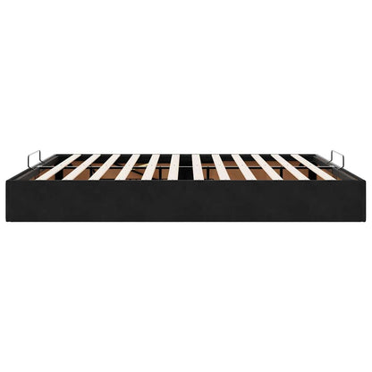 Ottoman Bed Frame No Mattress Black 200x200 cm Velvet