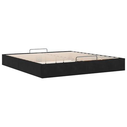 Ottoman Bed Frame No Mattress Black 200x200 cm Velvet