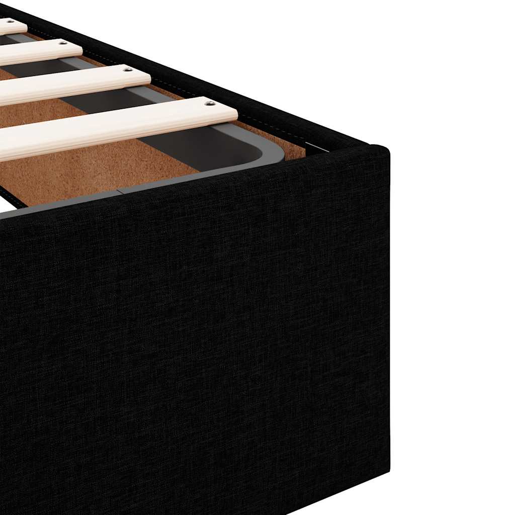 Ottoman Bed Frame No Mattress Black 200x200 cm Velvet