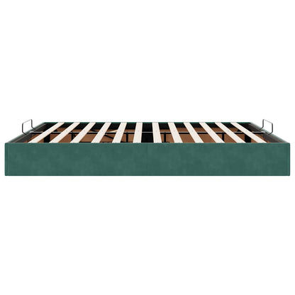 Ottoman Bed Frame No Mattress Dark Green 200x200 cm Velvet