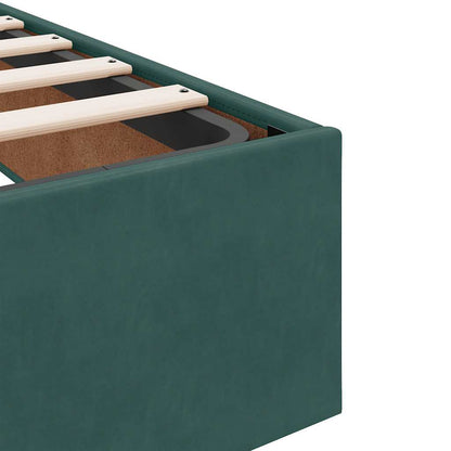 Ottoman Bed Frame No Mattress Dark Green 200x200 cm Velvet