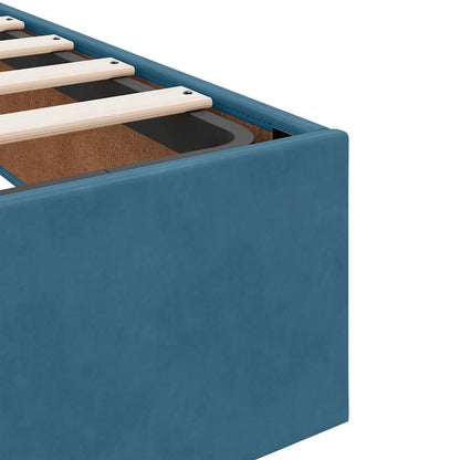 Ottoman Bed Frame No Mattress Dark Blue 200x200 cm Velvet