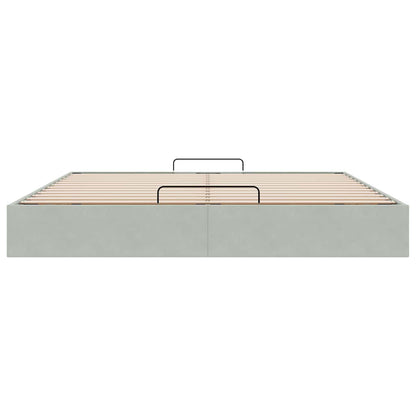 Ottoman Bed Frame No Mattress Light Grey Super King Velvet