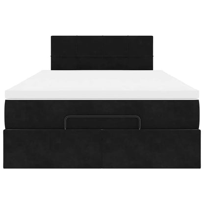 Ottoman Bed with Mattress & LEDs Black 120x200cm Velvet