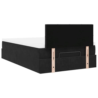 Ottoman Bed with Mattress & LEDs Black 120x200cm Velvet