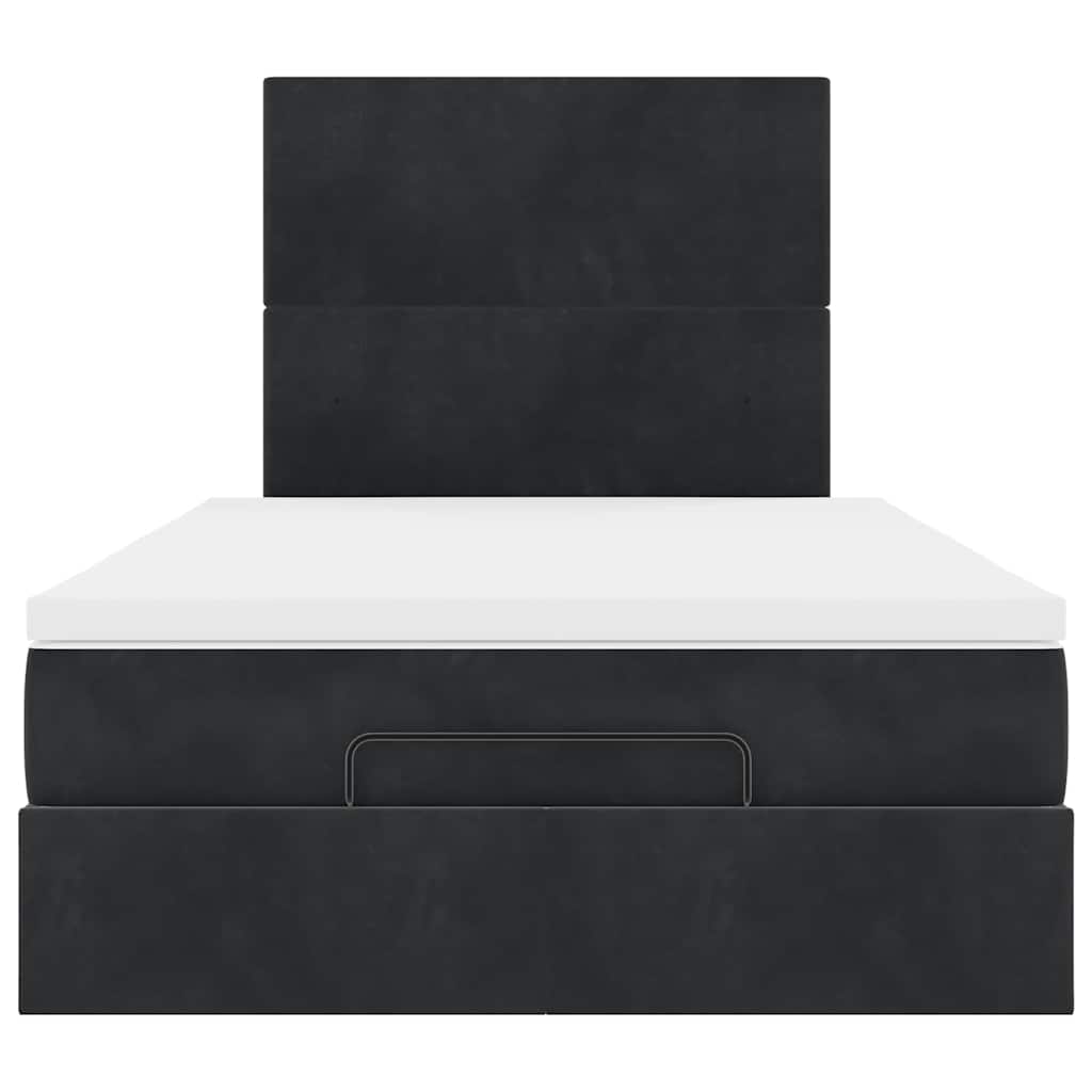 Ottoman Bed with Mattresses Black 120x200cm Velvet