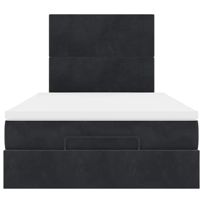 Ottoman Bed with Mattresses Black 120x200cm Velvet