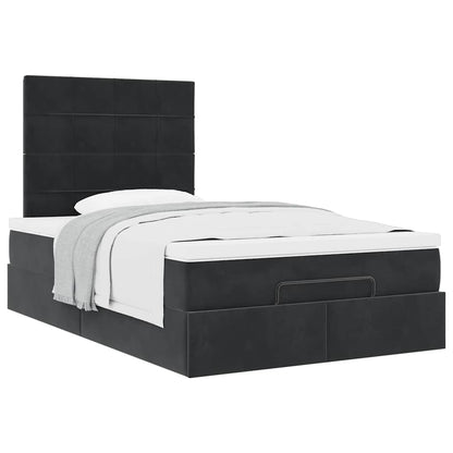 Ottoman Bed with Mattresses Black 120x200cm Velvet