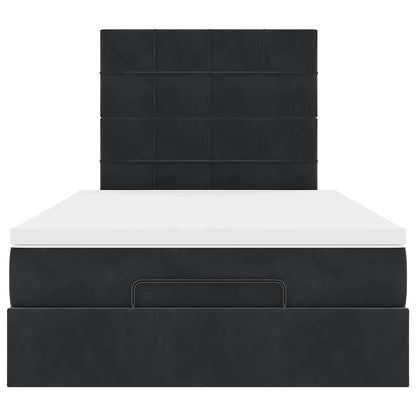 Ottoman Bed with Mattresses Black 120x200cm Velvet