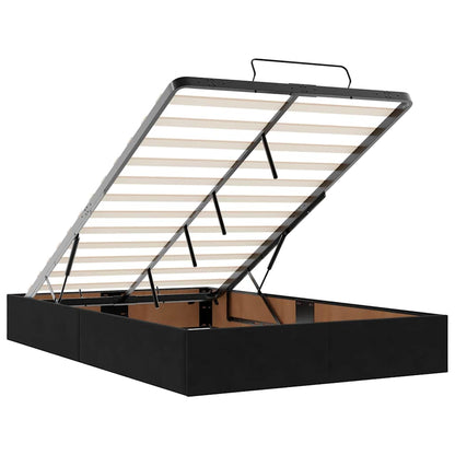 Ottoman Bed with Mattresses Black 120x200cm Velvet