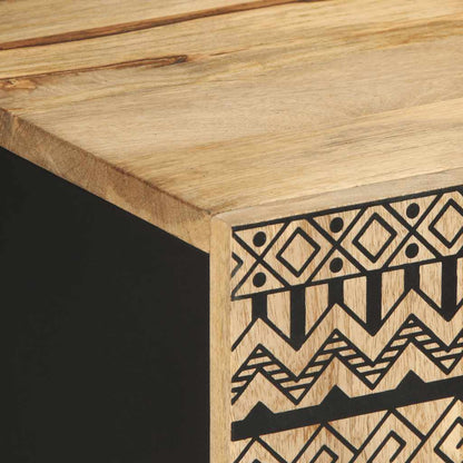 TV Cabinet Black 105x33.5x46 cm Solid Rough Wood Mango