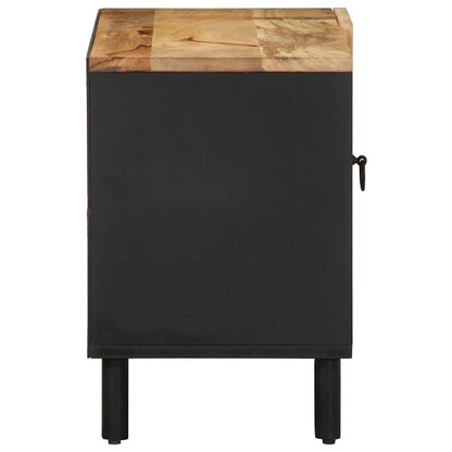 TV Cabinet Black 80x33.5x46 cm Solid Rough Wood Mango
