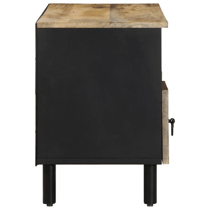 TV Cabinet Black 100x33.5x46 cm Solid Rough Wood Mango