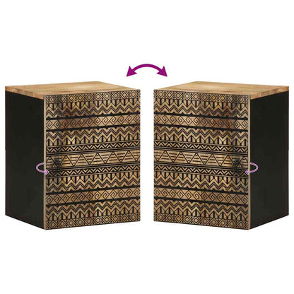 Bathroom Hanging Cabinet Black 38x33.5x48 cm Solid Wood Mango