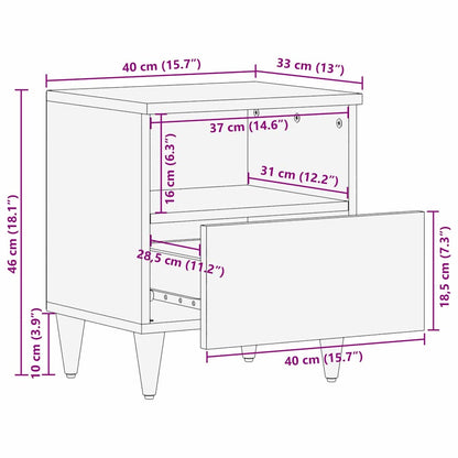 Bedside Cabinet Honey brown 40 x 33 x 46 cm Solid mango wood