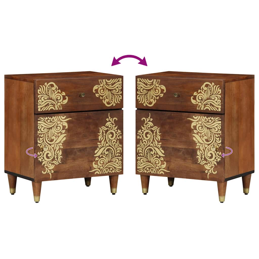 Bedside Cabinet Honey brown 50 x 33 x 60 cm Solid mango wood