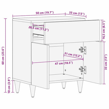 Bedside Cabinet Honey brown 50 x 33 x 60 cm Solid mango wood