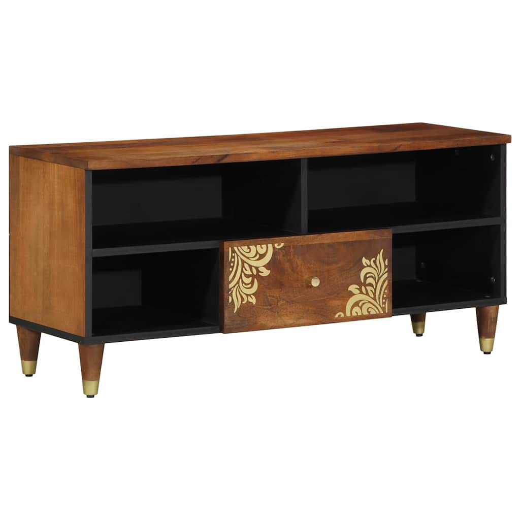 TV Cabinet with Shelf Brown 100 x 33.5 x 46 cm Solid Mango wood