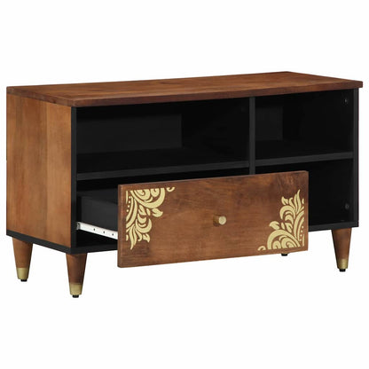 TV Cabinet with Drawer Brown 80 x 33.5 x 46 cm Solid Mango wood