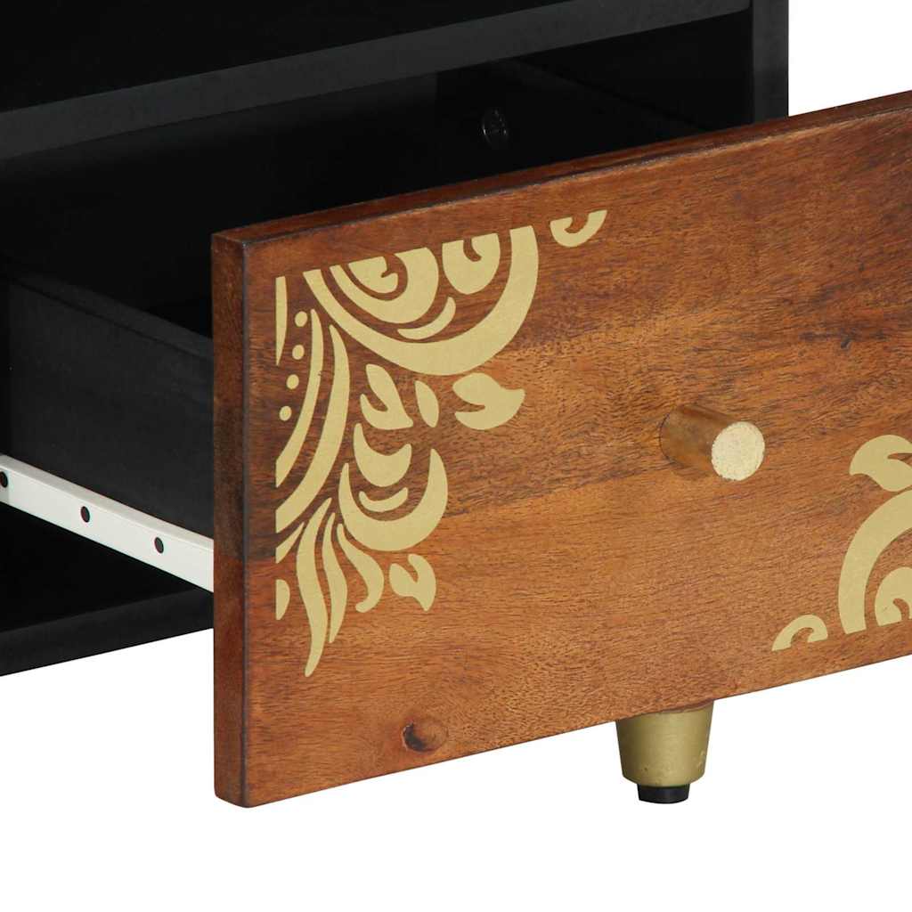 TV Cabinet with Shelf Brown 100 x 33.5 x 46 cm Solid Mango wood