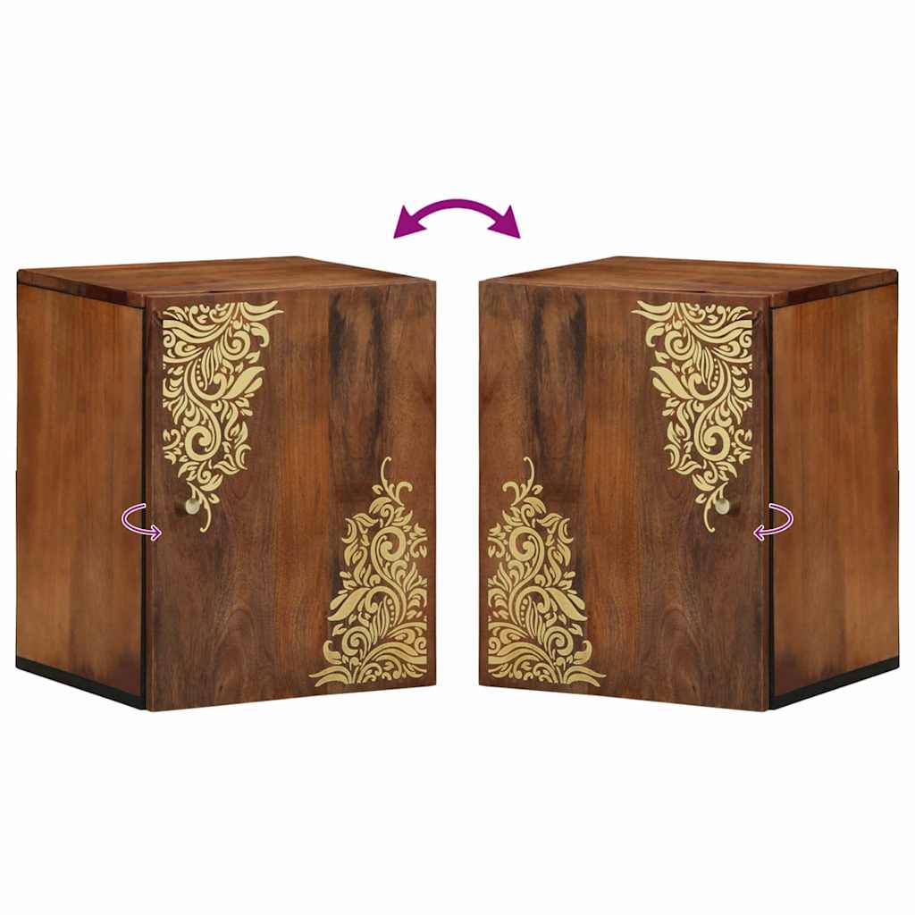 Bathroom Wall Cabinet with Storage Honey brown 38 x 33 x 48 cm