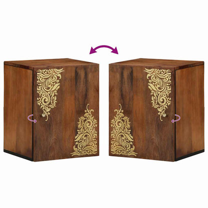 Bathroom Wall Cabinet with Storage Honey brown 38 x 33 x 48 cm