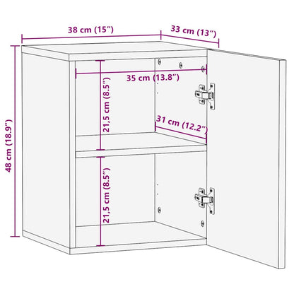 Bathroom Wall Cabinet with Storage Honey brown 38 x 33 x 48 cm