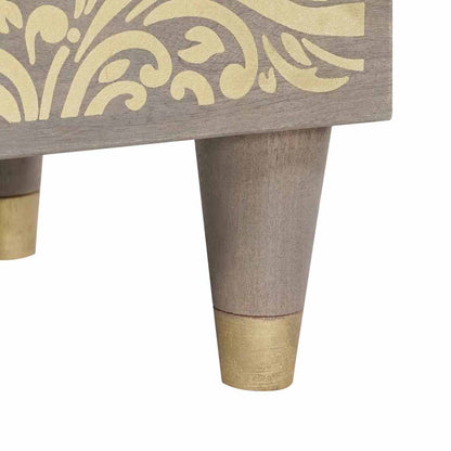 Bedside Cabinet Grey 40 x 33 x 46 cm Solid mango wood