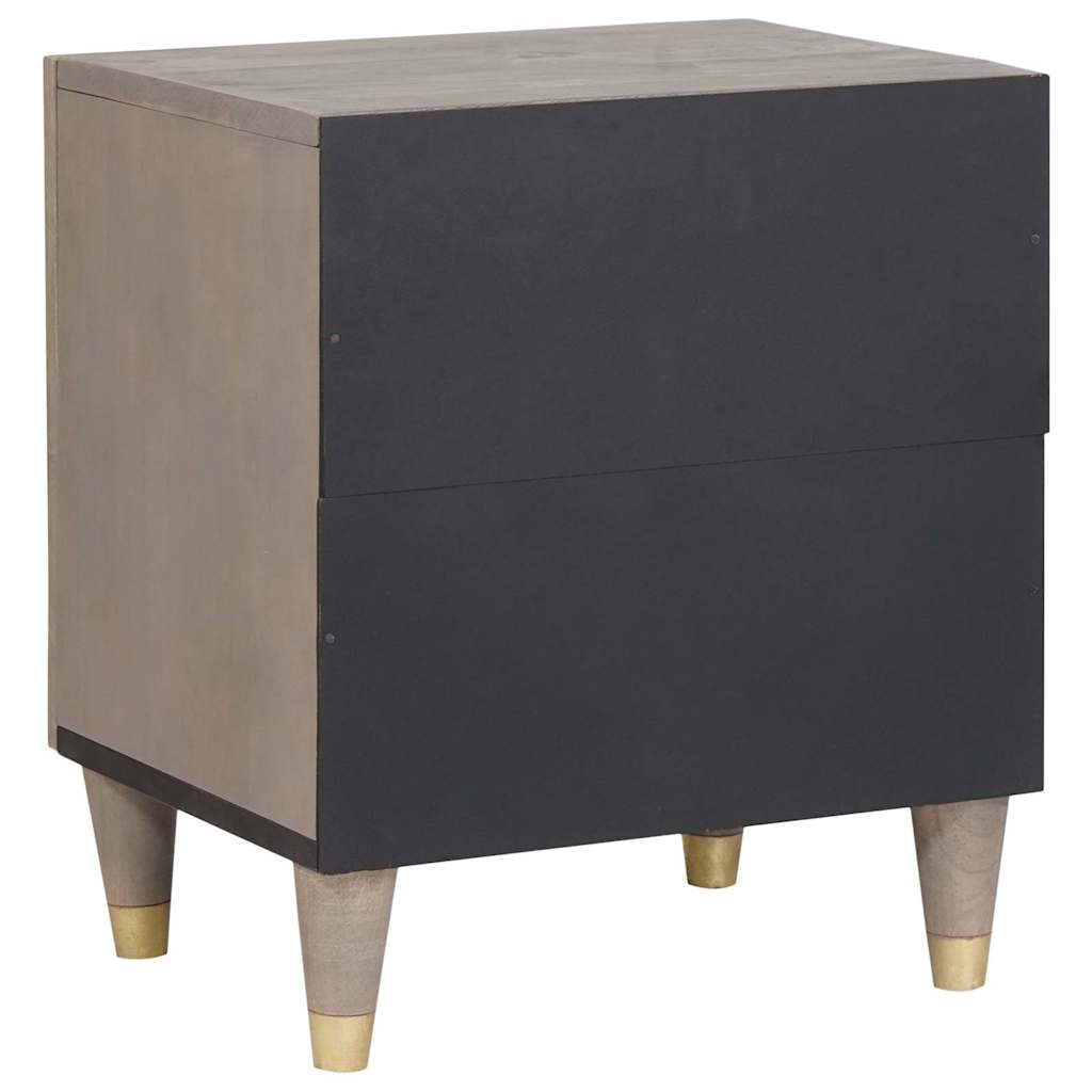 Bedside Cabinet Grey 40 x 33 x 46 cm Solid mango wood