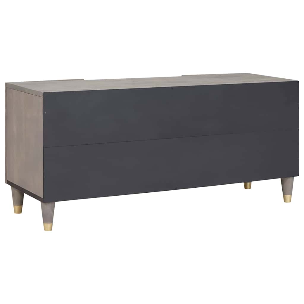 TV Cabinet Grey and Gold 105 x 33.5 x 46 cm Solid Mango wood