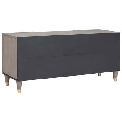 TV Cabinet Grey and Gold 105 x 33.5 x 46 cm Solid Mango wood
